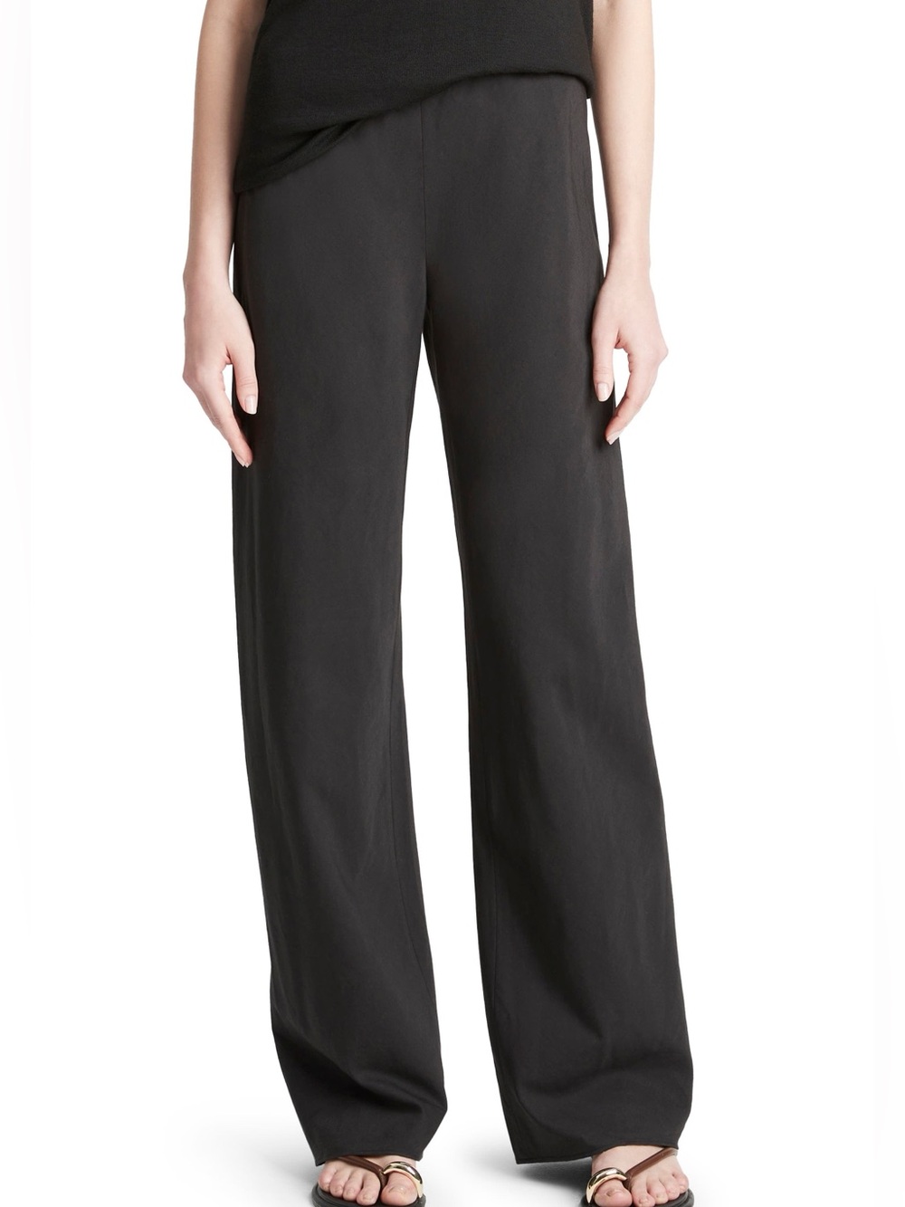 Vince Gray Charcoal Wide-Leg Side Zipper Pants Size 8